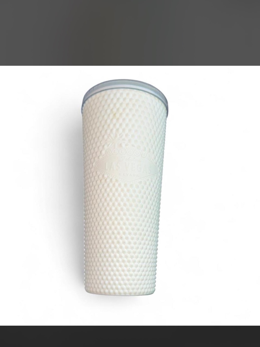 Embossed White Textured Travel Tumbler with Lid